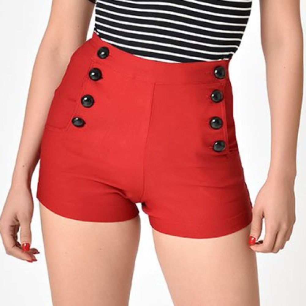 Red Pin-Up Shorts